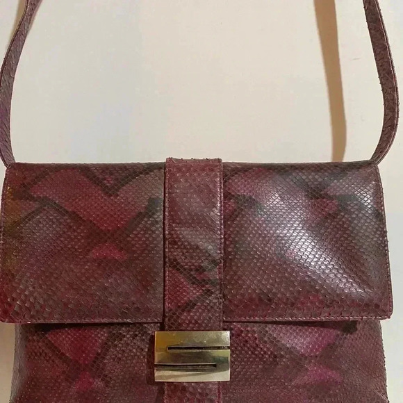 Suarez snakeskin leather satchel handbag - Picture 10 of 14